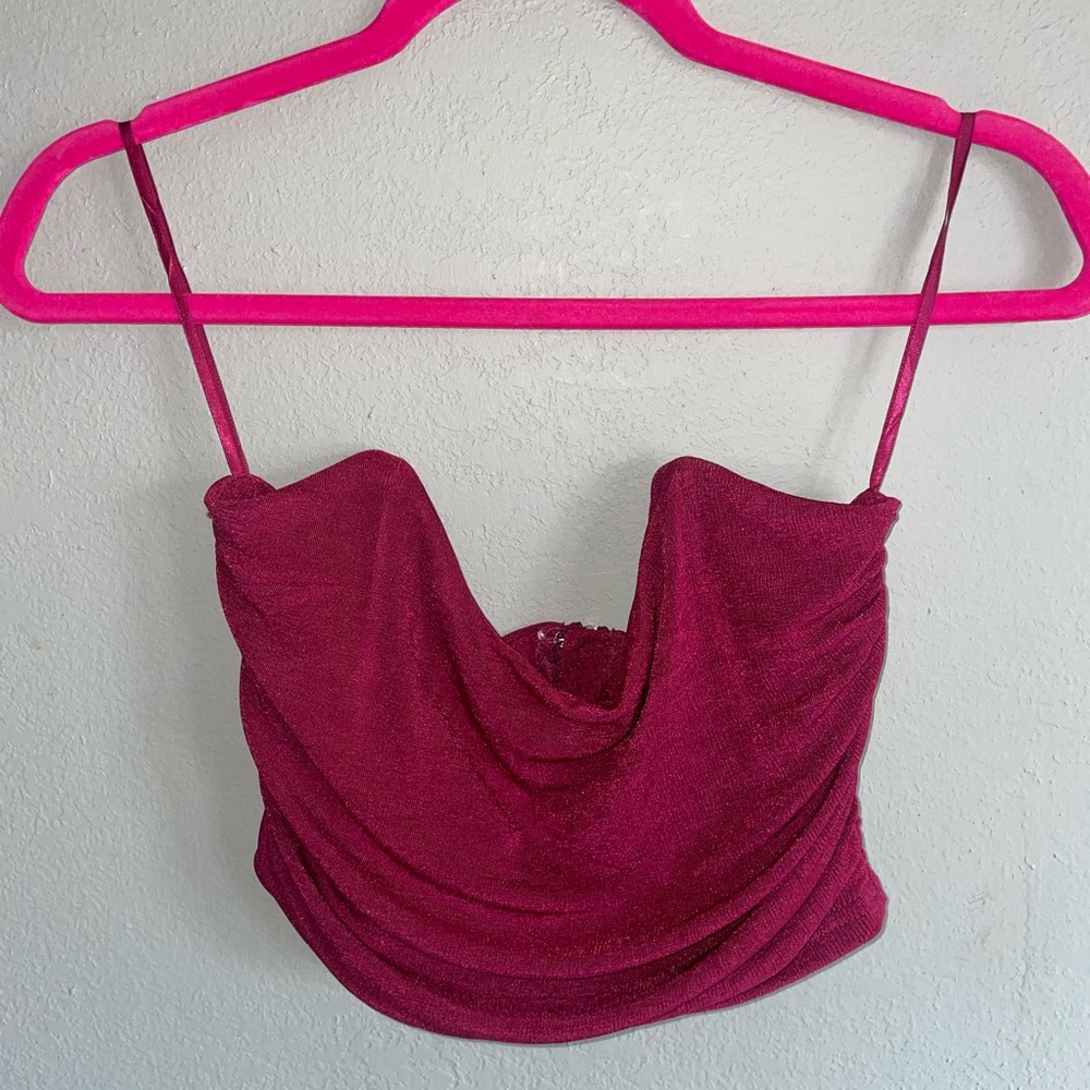 MARBLE burgundy corset Top Medium